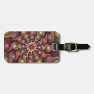 Surreal Shiny Flower Modern Abstract Fractal Art Luggage Tag