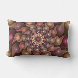 Surreal Shiny Flower Modern Abstract Fractal Art Lumbar Cushion