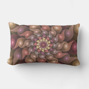 Surreal Shiny Flower Modern Abstract Fractal Art Lumbar Cushion