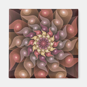 Surreal Shiny Flower Modern Abstract Fractal Art Magnet