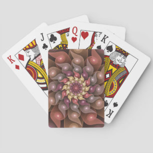 Surreal Shiny Flower Modern Abstract Fractal Art Playing Cards