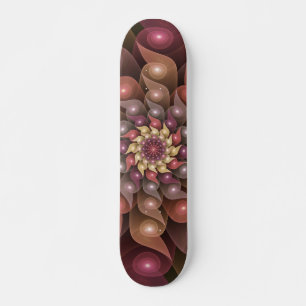 Surreal Shiny Flower Modern Abstract Fractal Art Skateboard