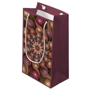 Surreal Shiny Flower Modern Abstract Fractal Art Small Gift Bag