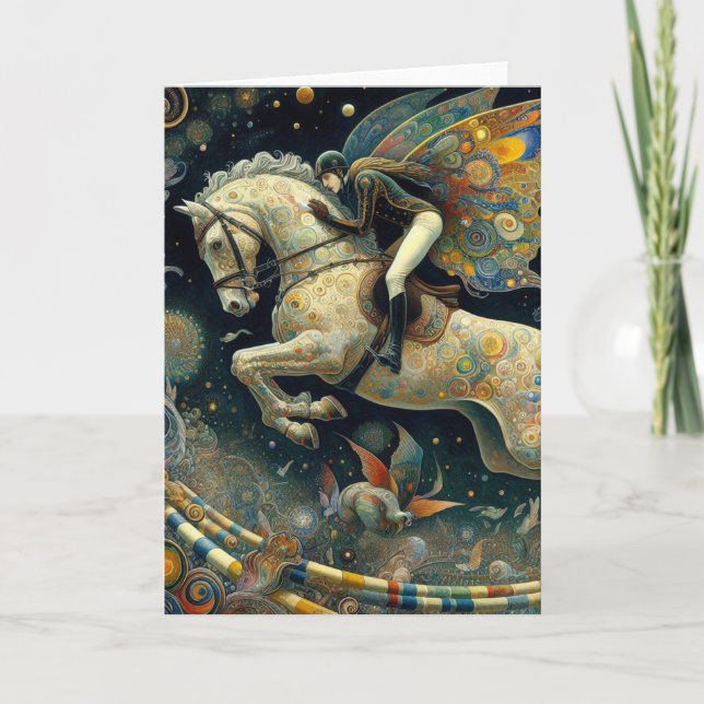 surreal showjumping fairy  card (Front)