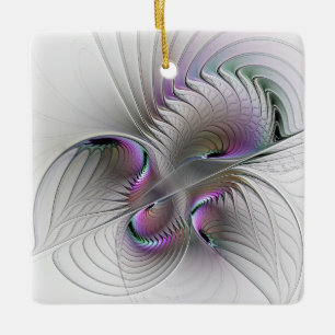 Surreal Shy Beauty Modern Abstract Fractal Art Ceramic Ornament