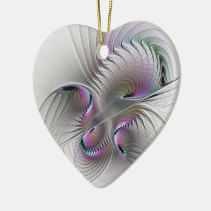 Surreal Shy Beauty Modern Abstract Fractal Art Ceramic Ornament
