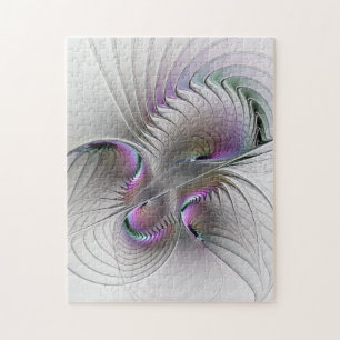 Surreal Shy Beauty Modern Abstract Fractal Art Jigsaw Puzzle