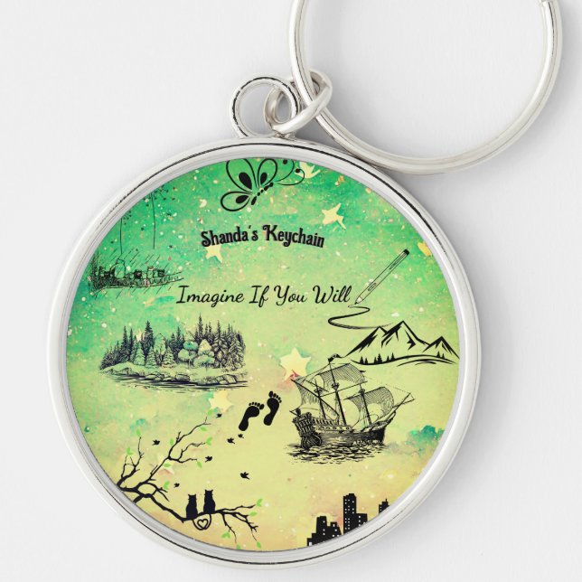 Surreal Silouettes 'Imagine If'  Key Ring (Front)