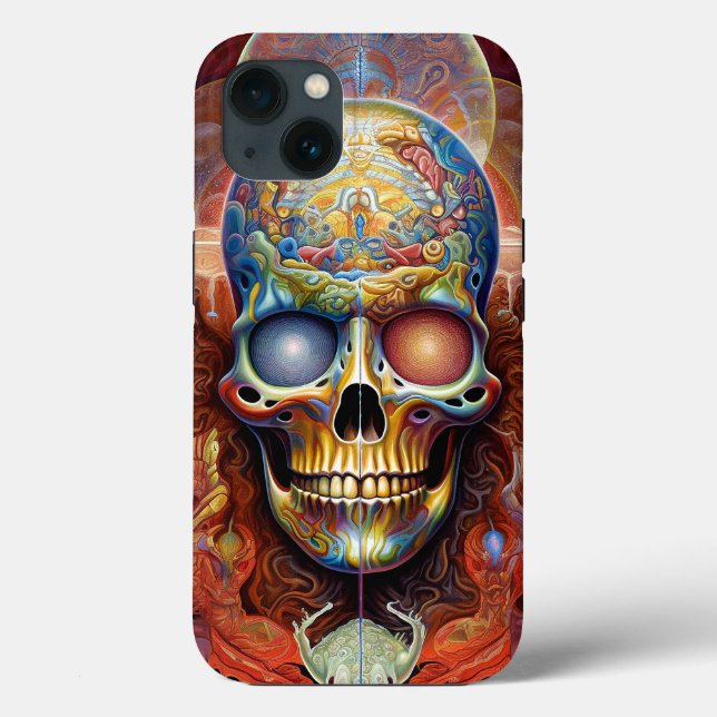 Surreal Skull Colourful Visionary Art Case-Mate iPhone Case (Back)