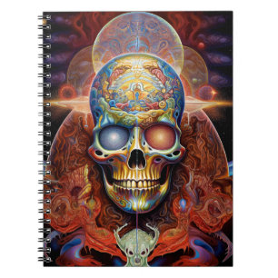 Surreal Skull Colourful Visionary Art Notebook
