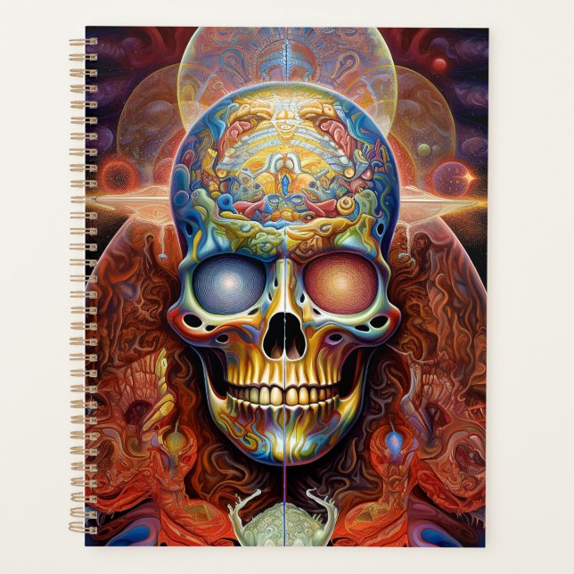Surreal Skull Colourful Visionary Art Planner (Front)