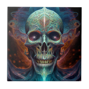 Surreal Skull Gothic Horror Art Ceramic Tile
