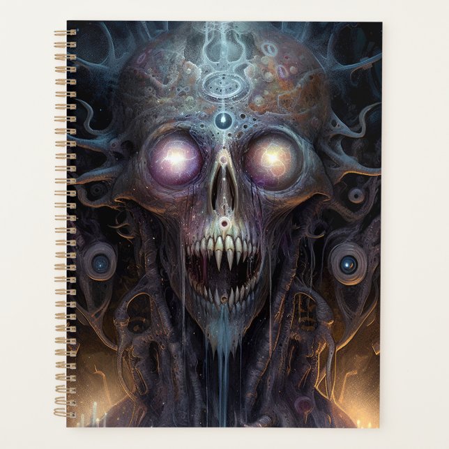 Surreal Skull Gothic Horror Art Planner (Front)