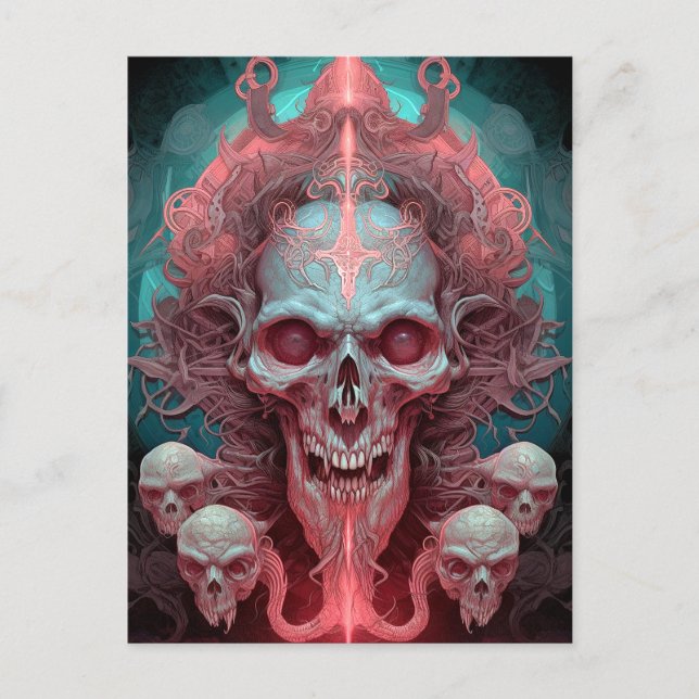 Surreal Skull Gothic Horror Art Postcard (Front)