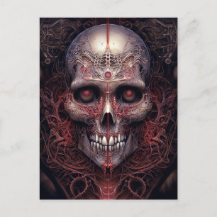 Surreal Skull Gothic Horror Art Postcard
