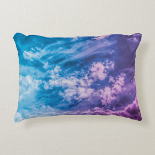 Surreal sky, dreamy abstract art. decorative cushion