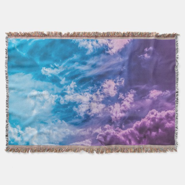 Surreal sky, dreamy abstract art. throw blanket (Front)