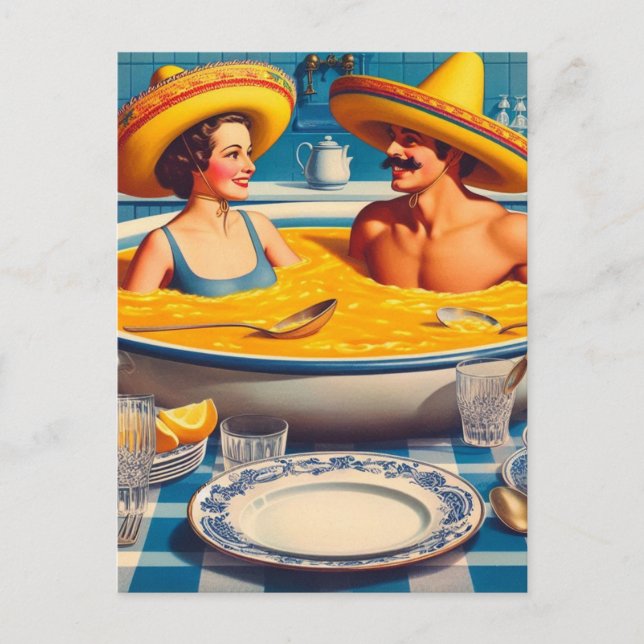 Surreal Soup Hot Tub Postcard (Front)