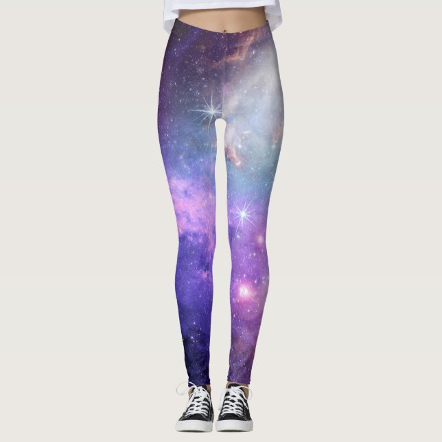 Surreal space background, starry sky. leggings (Front)