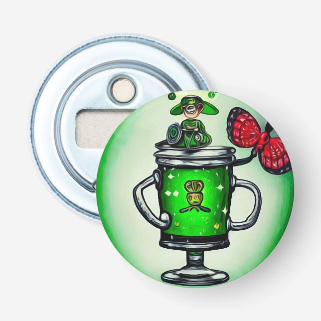 Surreal St. Patrick’s Day Green Beer Bottle Opener (Front)