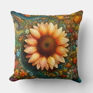 Surreal Sunflower Symphony Cushion