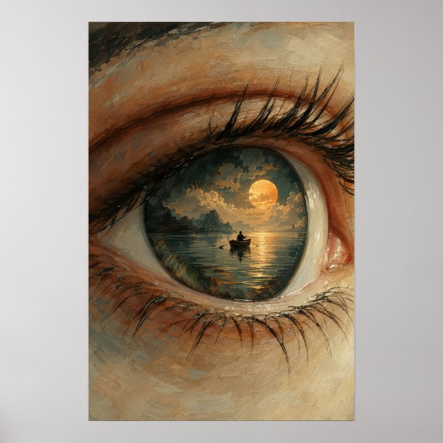 Surreal Sunset Eye Art Print (Front)