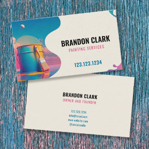 Surreal Sunset Paint Bucket Dreamscape Painting Business Card