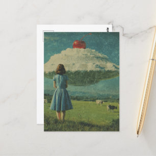 Surreal Sweet Ufo in a Dairy Pasture Postcard