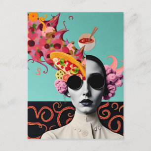 Surreal Taco Woman Postcard