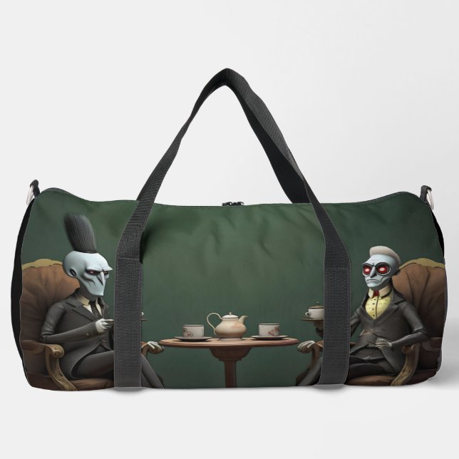 Surreal Tea time on the weird side. 9 Duffle Bag (Front)