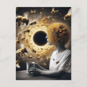 Surreal Tea Time With Bees Postcard