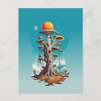 Surreal Tree in Fantasy Biome Postcard