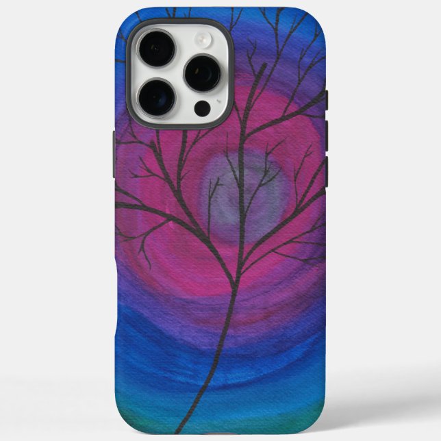 Surreal Tree Silhouette with Vivid Cosmic Swirls Case-Mate iPhone Case (Back)