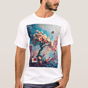 Surreal Tree with Blooming Flowers T-Shirt