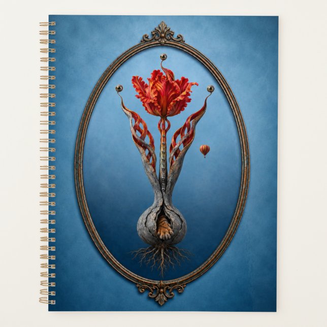 Surreal Tulip Fantasy Hardcover Notebook Planner (Front)