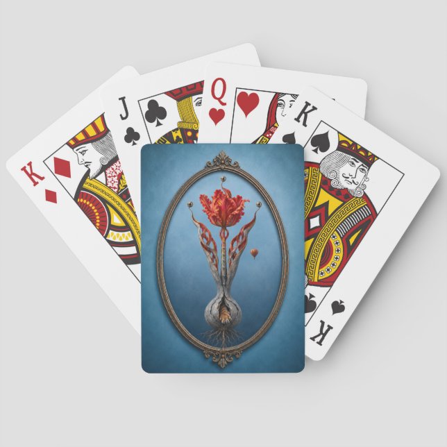 Surreal Tulip Fantasy playing cards (Back)
