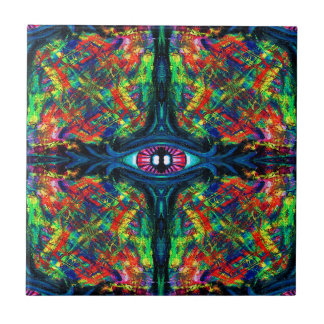 Surreal Twisted and Trippy Eye Oil Painting Ceramic Tile