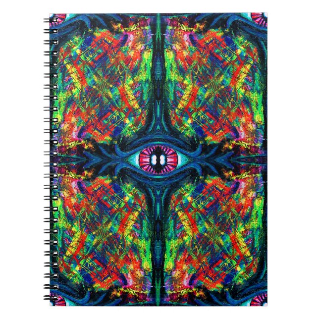 Surreal Twisted Trippy Eye Visionary Oil Painting  Notebook (Front)