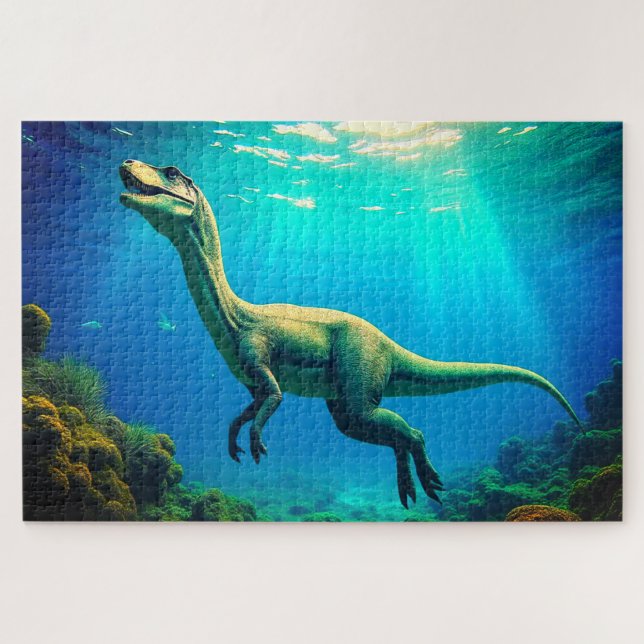 Surreal Underwater Dinosaur Scene Jigsaw Puzzle (Horizontal)