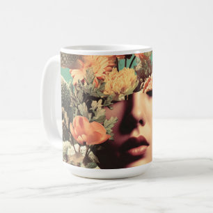 Surreal Underwater Portrait With Coral Flowers Coffee Mug