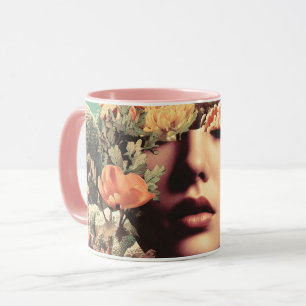 Surreal Underwater Portrait With Coral Flowers Mug