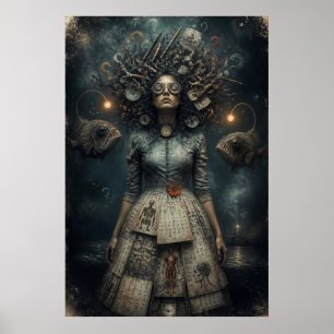 Surreal Victorian Woman Dark Fantasy Art Print