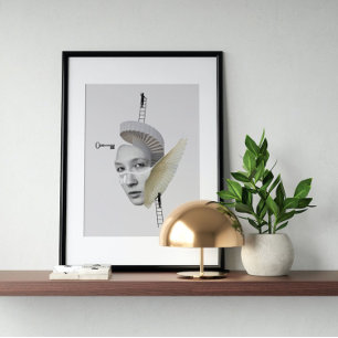 Surreal vintage crazy art poster