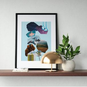 Surreal vintage crazy art poster