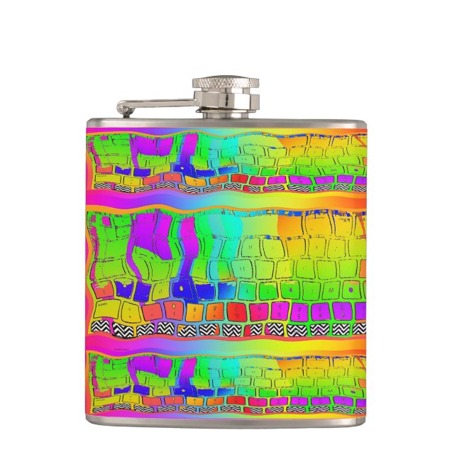Surreal Vinyl Wrapped Flask (Front)