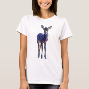 Surreal Violet Gazelle Fawn Portrait Women T-Shirt