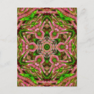 Surreal wattle kaleidoscope vertical postcard