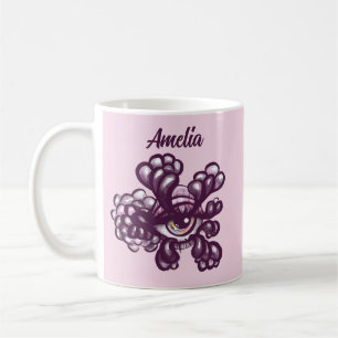 Surreal Weirdcore Eye Artwork in Dreamy Pastel Coffee Mug