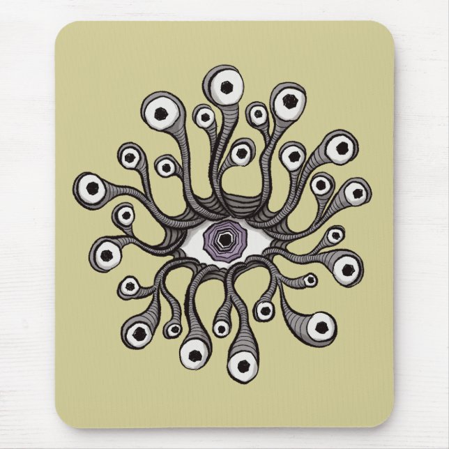 Surreal Weirdcore Eye Tentacle Artwork Mouse Pad (Front)