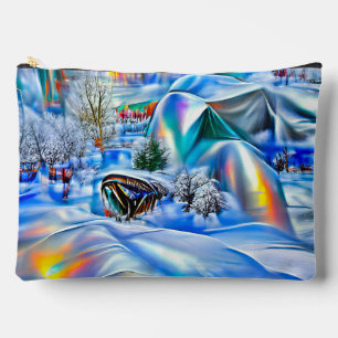 Surreal Winter Wonderland with Iridescent Lights Accessory Pouch